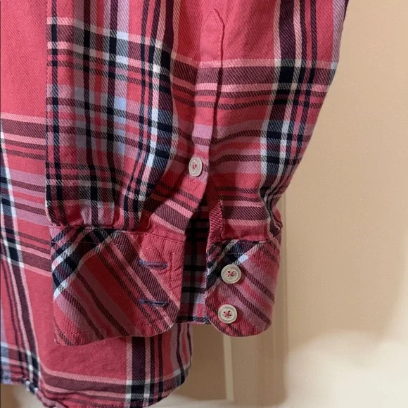 Talbots Red Plaid Button-Up Shirt - Picture 2 of 4
